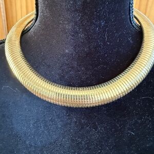 Vintage Gold Tone Snake Omega Necklace Choker Chicos